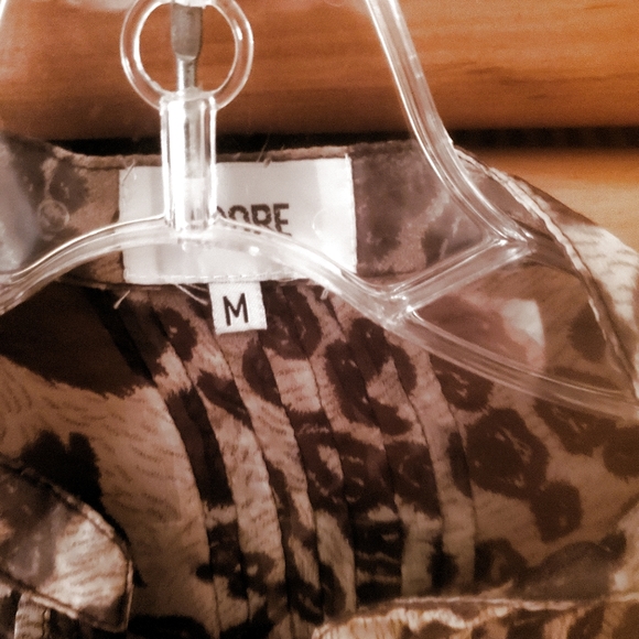 Adore Boutique oversized long bell sleeve animal print keyhole tie neckline top - Picture 4 of 5